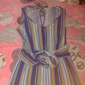 Just Be Striped Keyhole Sleeveless Jumpsuit Multi